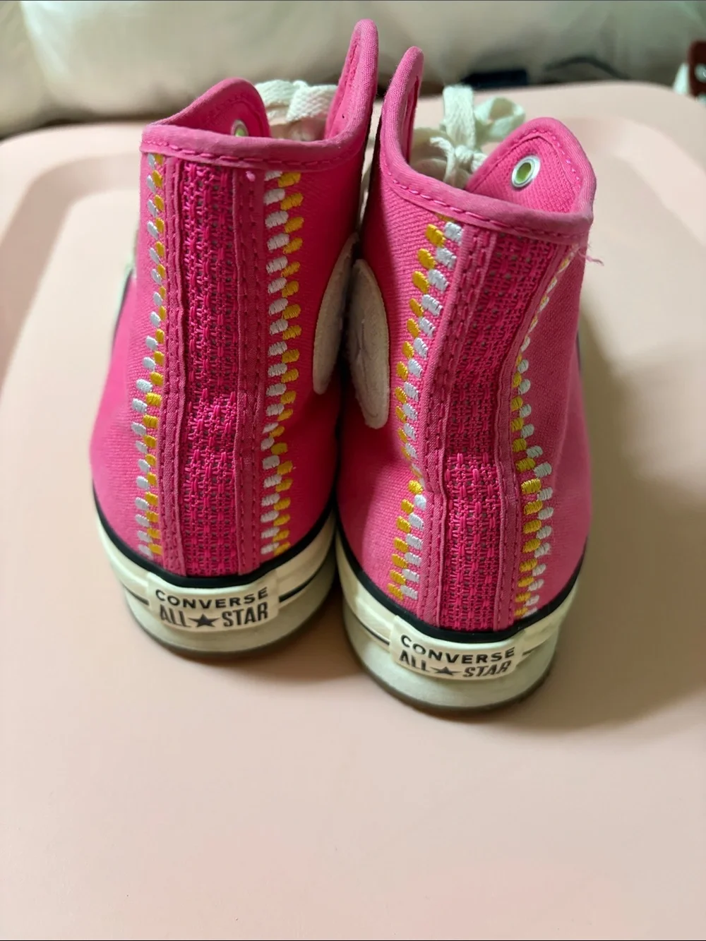 Converse Kids High-Top Sneakers in Bright Pink with White Accents
